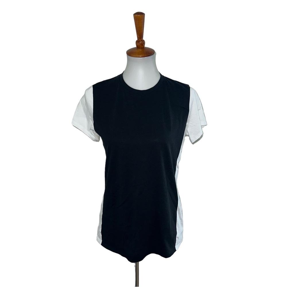 Vince T-Shirt Short Sleeve Black and White Size Medium